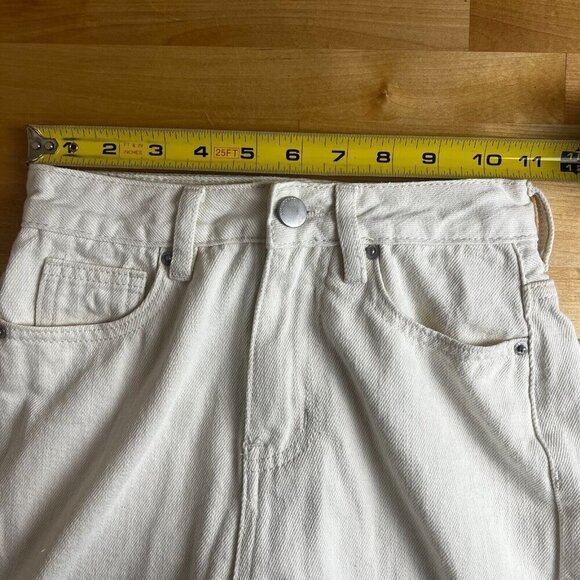 Love,‎ Bonito Aurelie High Rise Straight Crop Jeans Size 24 Ivory Cream Raw Hem - Picture 12 of 13